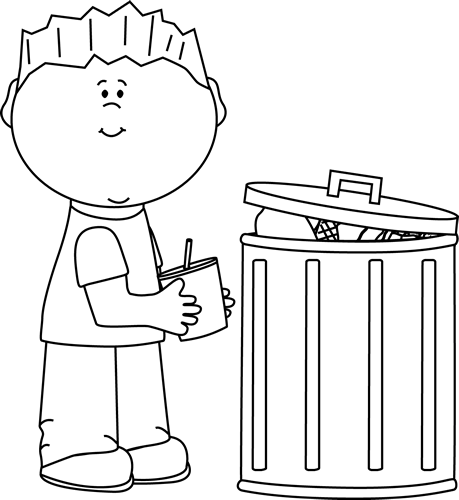 Black_and_White_Kid_Picking_Up_Trash